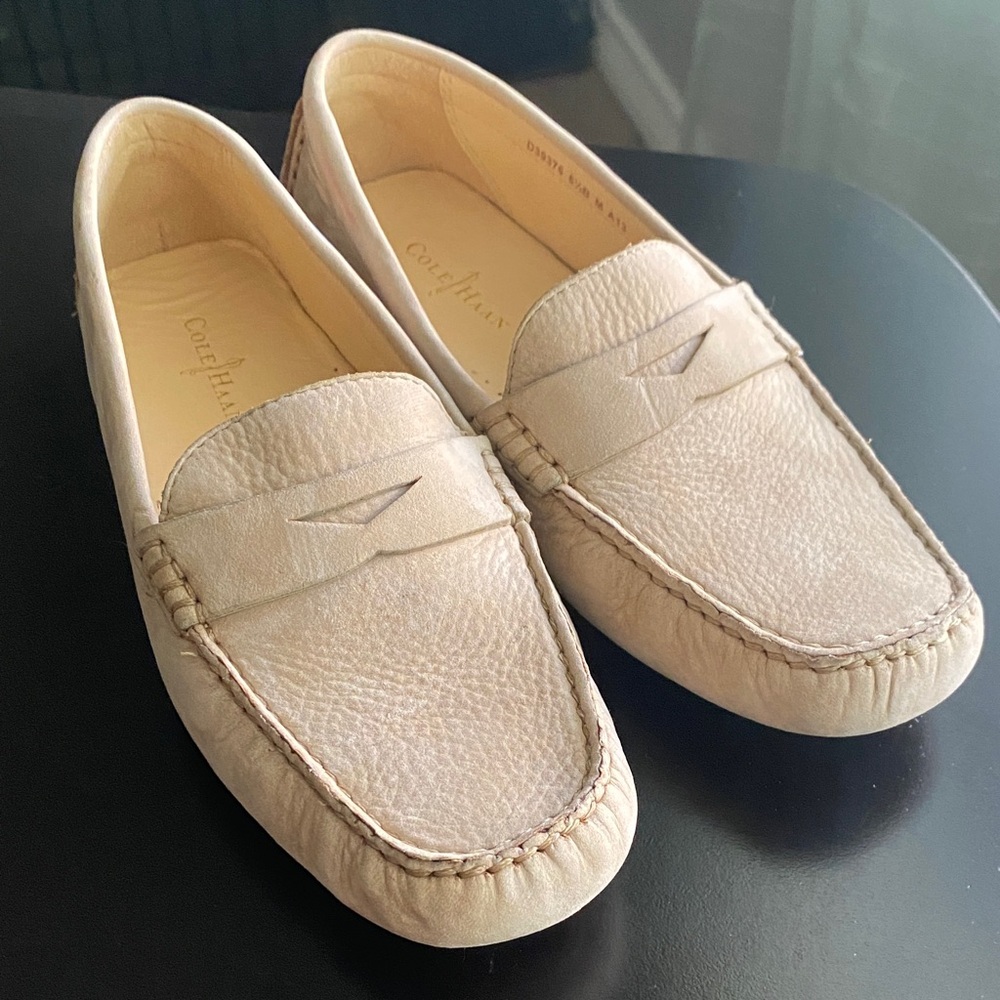Cole Haan Women’s Light Beige Penny Loafers